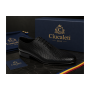 Pantofi barbati eleganti din piele naturala de culoare negru lac - GKR200LN